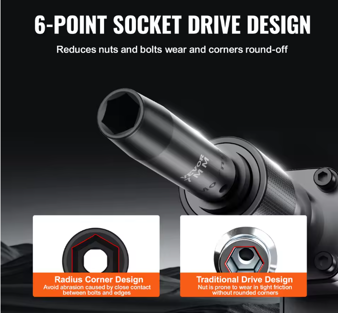 AutoPocketGear™ Drive Impact Socket Set 6 Point