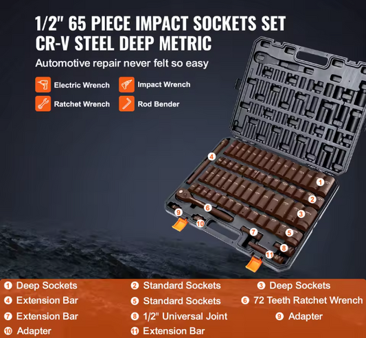 AutoPocketGear™ Drive Impact Socket Set 6 Point